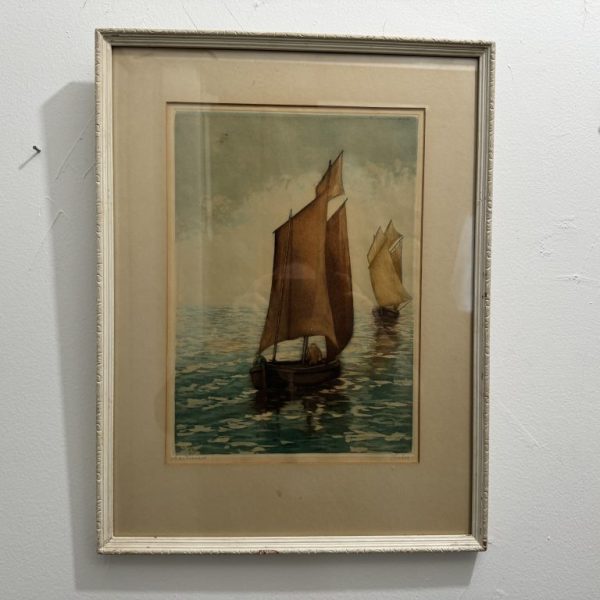 RARE FIND! 'Fishing For Sardines' signed by French artist Jules