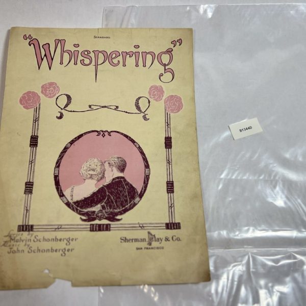 Whispering 1920 Vintage Sheet Music Malvin & John Schonberger JAZZ Sherman Clay